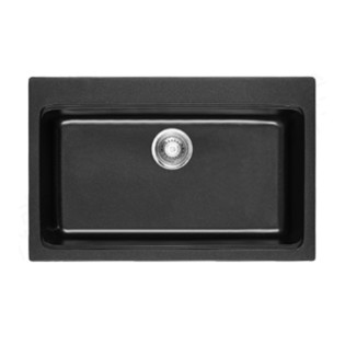 حوض مطبخ جرانيت بيرويا 48×76 سم أسود