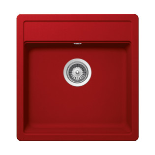 حوض مطبخ كوارتز شوك مونو 49 × 51 سم أحمر