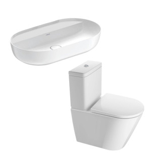 Duravitt D-Neo Close-Coupled Toilet with Luv Wash Basin White 