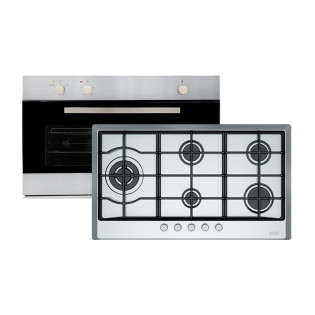 مسطح غاز 5 شعلة وفرن غاز 90 سم فرانكي