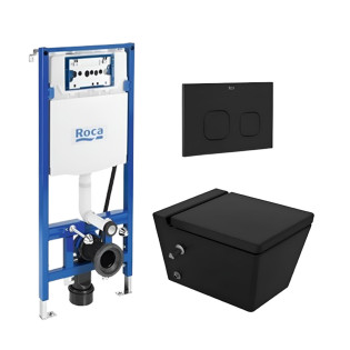 مرحاض معلق سانيبيور كيبلراسود مع خزان دفن بشاسية كامل روكا