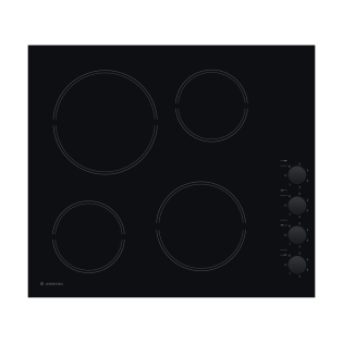 أريستون مسطح كهرباء بلت ان  4 شعلة 58 سم أسود