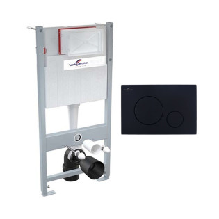 Sarreguemines LaTrinite Chassis Concealed Tank and Rounded Flush Plate Matte Black