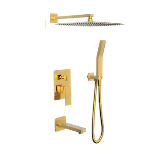Gawad Easy Box Square Shower Set Gold