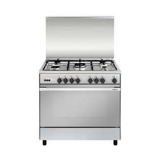 GLEM GAS Freestanding Gas Cooker with 5 Gas Burner 90 cm Stainless Steel