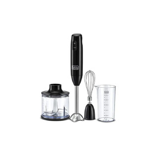 Black & Decker 3-in-1 Hand Blender with Chopper 600W, Black