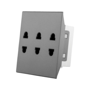 SAS Nuovo American 3 Sockets 16 Amp Gray