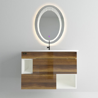 Beroia Furniture Unit with Washbasin 80x46 Cm Milano Walnut