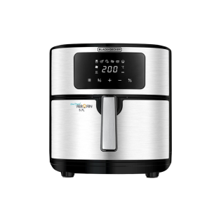 Black & Decker Digital Air Fryer 7.2 Liters 1500 Watt Black x Silver