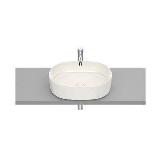 Roca Inspira Over Counter Top Round Bathroom Basin 50×37 cm Beige