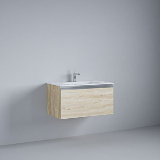 Beroia Furniture Unit with Washbasin 80×46 Cm Wood Oak Beige