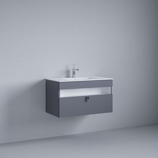 وحدة موبيليا بيرويا رمادي غامق مع حوض 80×46 سم 