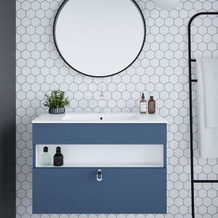 وحدة موبيليا بيرويا أزرق مع حوض 80×46 سم 